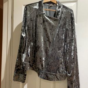 Melrose and Market Crushed Velvet Grey Jacket 3X